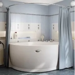 Карниз для шторы на ванну Модерна (хром) 1-12-2-0-0-214