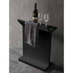 Столик для ванной комнаты Stein AS1637MB с полотенцедержателем, черный матовый Abber