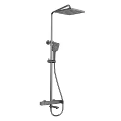 Душевая система Cube  с изливом, вороненая сталь VSFS-1C1GM Vincea