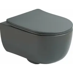 Унитаз подвесной Evo  безободковый черный матовый, ультратонкое soft-close сиденье VT1-34SMB Vincea