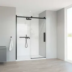 Душевая дверь Como Soft VDS-1CS150CLB, 150, черный, стекло прозрачное Vincea