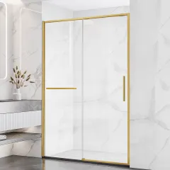 Душевая дверь Slim Soft VDS-1SS120CLG, 120, брашированное золото, стекло прозрачное Vincea