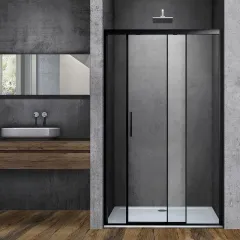 Душевая дверь Soft VDS-3SO140CLB, 140, черный, стекло прозрачное Vincea