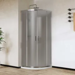 Душевой уголок City VSQ-5CT90MT, 90х90, хром, стекло текстурное Vincea