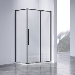 Душевой уголок Slim-N VSR-4SN8012CLB, 120х80, черный, стекло прозрачное Vincea