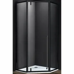 Душевой уголок Penta  900х900, чёрный, стекло прозрачное VSP-3P900CLB Vincea