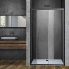 Душевая дверь Soft VDS-3SO120CLGM, 120, вороненая сталь, стекло прозрачное Vincea