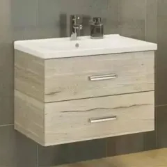 Тумба-умывальник Парма-80 дуб дымчатый с раковиной Миранда-80 COMFORTY