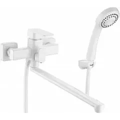 Смеситель для ванной однорычажный с душевым комплектом 5302235-White ELGHANSA