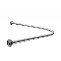 Карниз угловой для ванной с кольцами 920x920 CR-4 Chrome