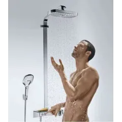Душ сист Raindance Select E 300 2jet Showerpipe д/душа хром/бел НANSGROHE 27126400