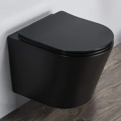 Унитаз подвесной COMFORTY 105MB безободковый сид дюр softclose тонкое быстр чёрный матовый