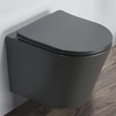 Унитаз подвесной COMFORTY 105MDH безободковый сид дюр softclose тонкое быстр графит матовый