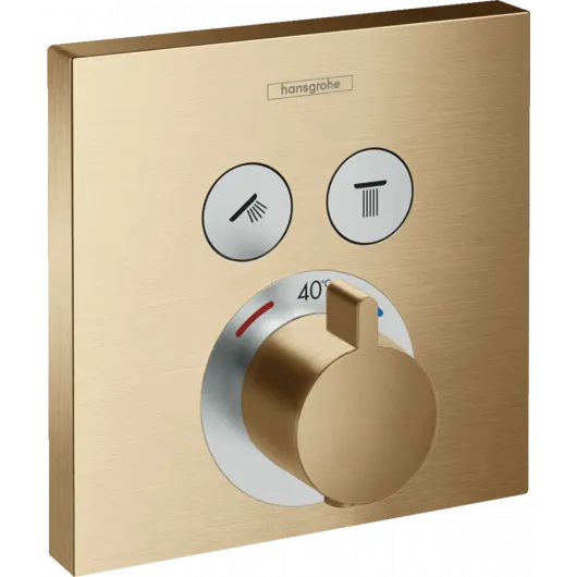 Термостат ShowerSelect, скрытого монтажа, для 2 потребителей, шлиф бронз., 15763140