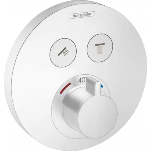 Термостат ShowerSelect S, для 2 потребителей, СМ, белый матовый, 15743700
