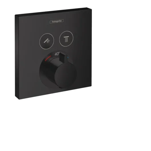 Термостат ShowerSelect, скрытого монтажа, для 2 потребителей мат. Черн., 15763670