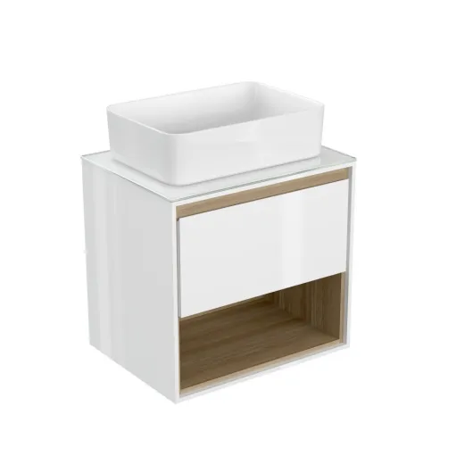 Тумба под раковину со столешницей подвесная LOUNA 60 SP-SZ-LOU60-BL/Wh белая