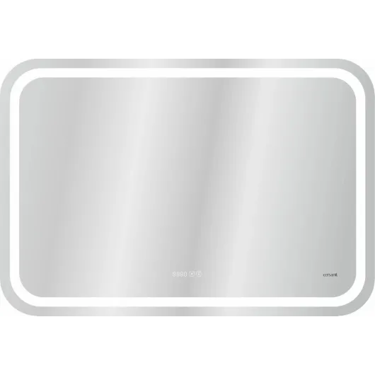 Зеркало LED 050 pro 80*55,с подсветкой, антизапотевание, смена цвета холод.тепло, часы  KN-LU-LED050*80-p-Os