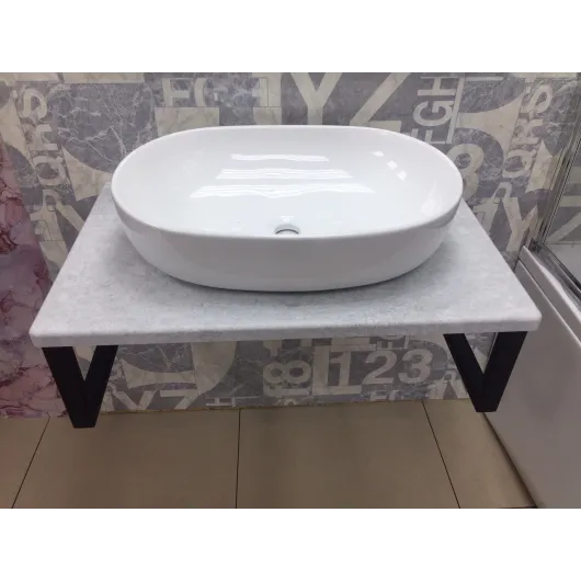 Столешница 28мм 500х600 Мрамор пепельный Bergerplast