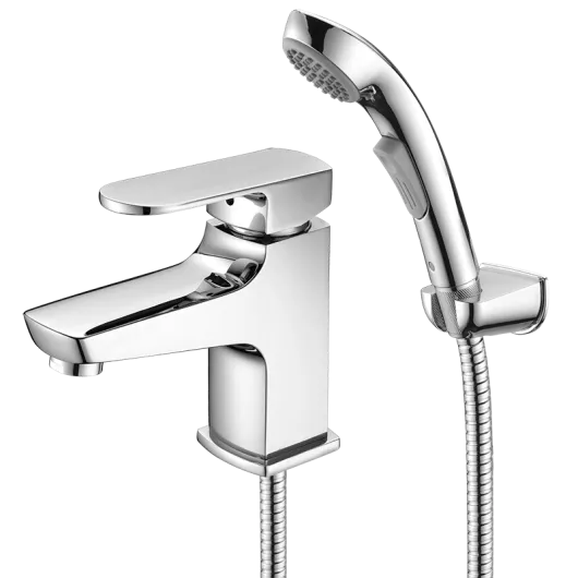 Смеситель для умывальника SCARLETT Chrome с гигиеническим душем однорычажный 16B2225 Elghansa