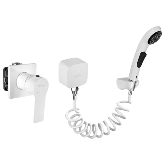 Смеситель встраиваемый с набором для гигиенического душа Berkshire 34Q0743-White (Set-51) Elghansa