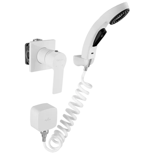Смеситель встраиваемый с набором для гигиенического душа Berkshire 34Q0743-White (Set-57) Elghansa