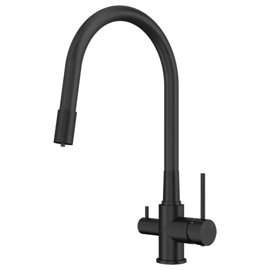 Смеситель для кухни однорычажный для фильтра с гибким изливом 56F5216-Black Elghansa