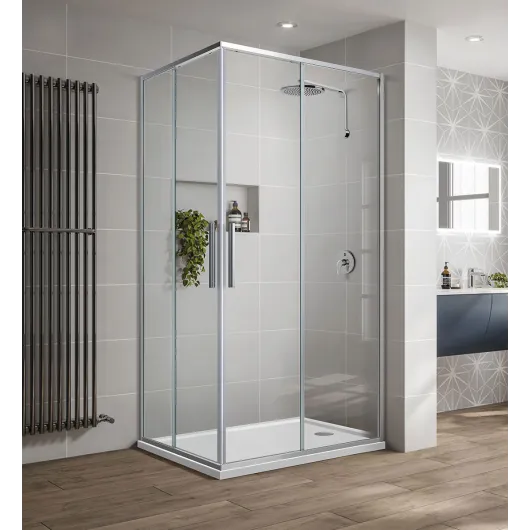 Душевой уголок Slim-U VSS-2SU8010CL, 1000*800, хром, стекло прозрачное Vincea
