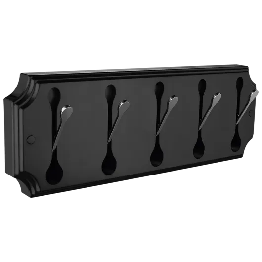 Панель пластик с 5 плоскими крючками HERMITAGE HRM-670-Black/Chrome Elghansa