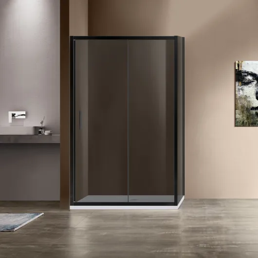 Душевой уголок Garda VSR-1G9012CGB, 1200*900, черный, стекло тонированное Vincea