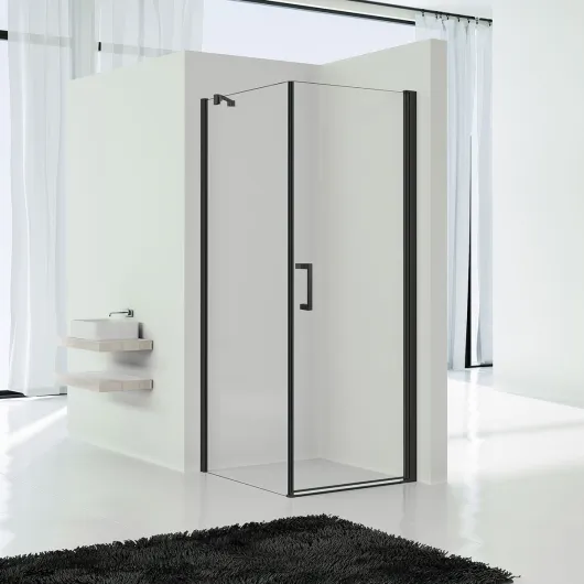Душевой уголок Orta VSR-1O9090CLB, 900*900, черный, стекло прозрачное Vincea