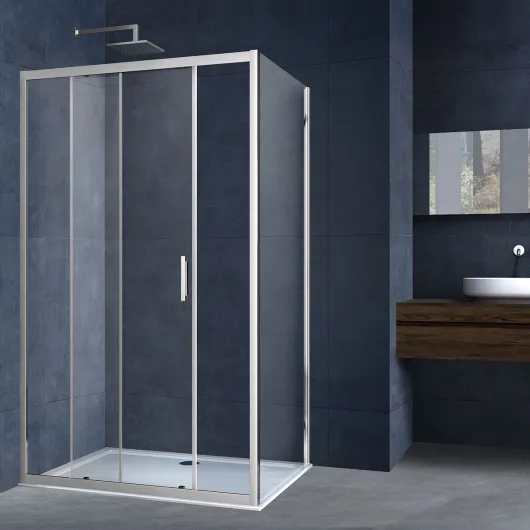 Душевой уголок Alpha VSR-3AL8012CL, 1200*800, хром, стекло прозрачное Vincea