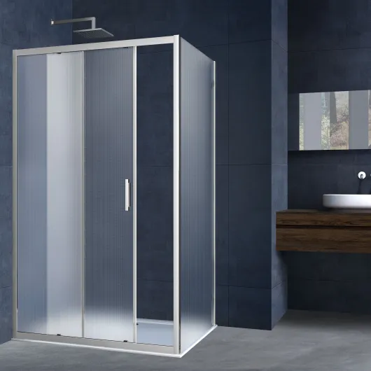 Душевой уголок Alpha VSR-3AL8013MT, 1300*800, хром, стекло текстурное Vincea