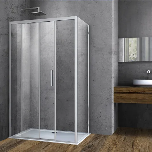 Душевой уголок Soft VSR-3SO9010CL, 1000*900, хром, стекло прозрачное Vincea