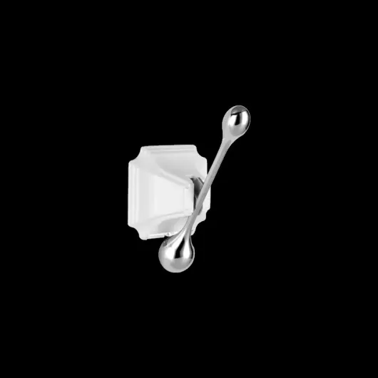 Крючок одинарный, круглый ELGHANSA HRM-900-White/Chrome