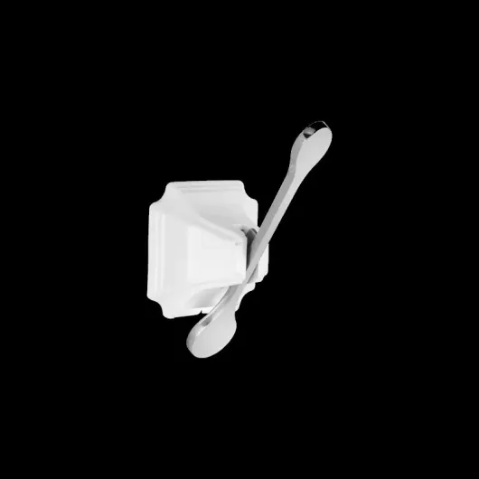 Крючок одинарный, плоский ELGHANSA HRM-700-White/Chrome