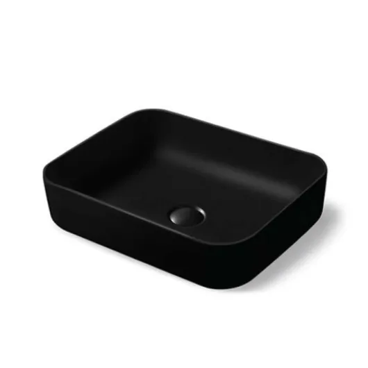 Раковина накладная керамическая 500х410х130 черная матовая VBS-105MB Vincea