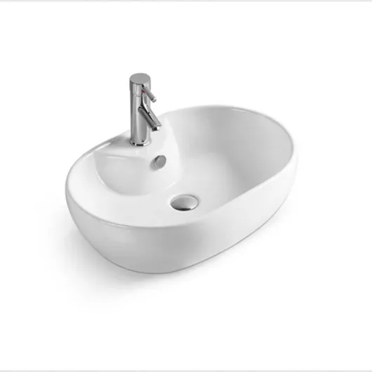 Раковина накладная керамическая 590х410х170 белая VBS-116 Vincea
