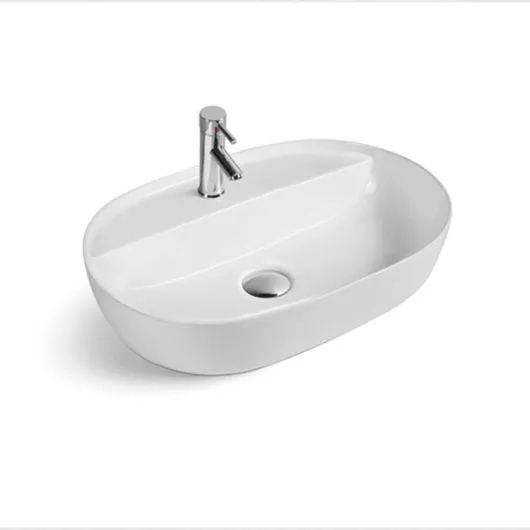 Раковина накладная керамическая 600х400х135 белая VBS-122 Vincea