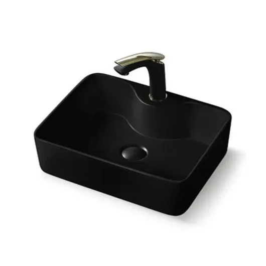 Раковина накладная керамическая 475х365х130 черная матовая VBS-127MB Vincea