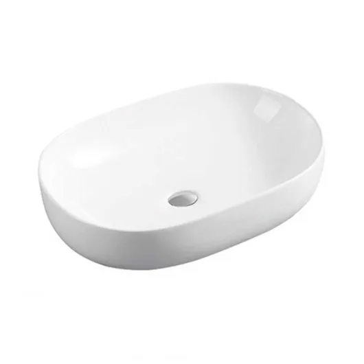 Раковина накладная керамическая 600х415х135 белая VBS-302 Vincea