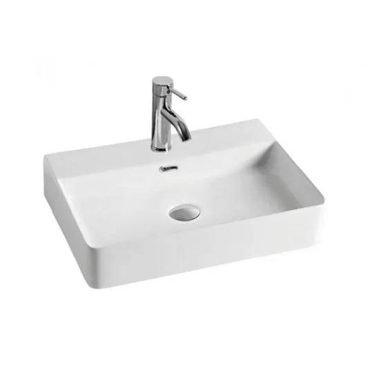 Раковина накладная керамическая 600х420х130 белая VBS-303 Vincea