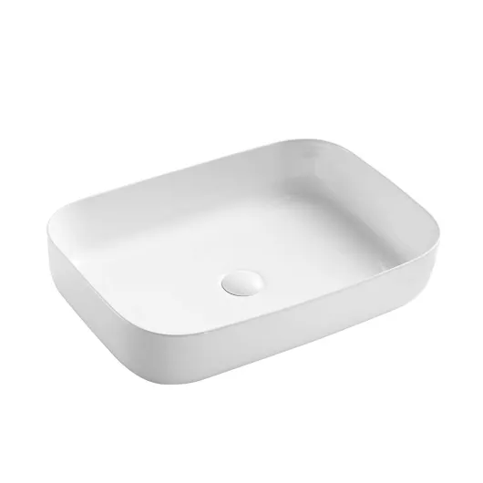 Раковина накладная керамическая 600х420х140 белая VBS-304 Vincea