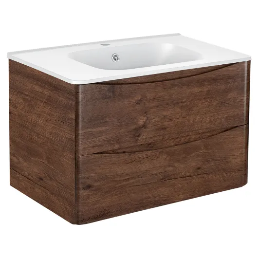База под раковину Paola 800 подвесная, 2 выкатных ящика soft close, R.Wood VMC-2P800RW Vincea