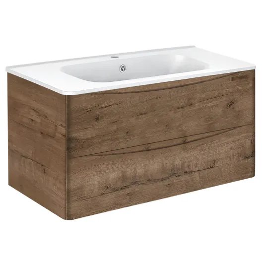 База под раковину Paola 1000 подвесная, 2 выкатных ящика soft close, V.Oak VMC-2P100VO Vincea