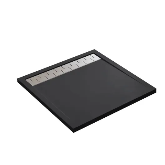 Поддон для душа из искусственного камня VST-2SR39090B, 900*900*40, черный матовый Vincea
