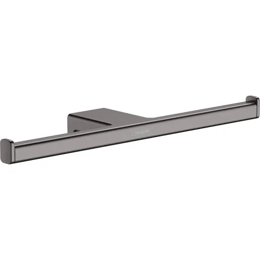 Бумагодержатель двойной AddStoris черный хром шлифованный 41748340 HANSGROHE