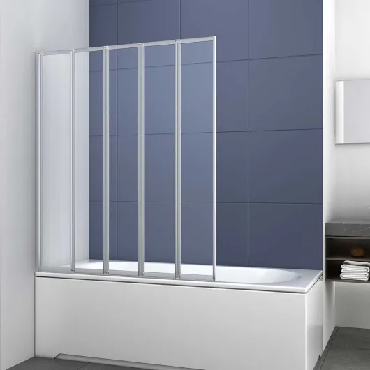 Душевая шторка на ванну VSB-32120CL, 120х140, хром, стекло прозрачное Vincea