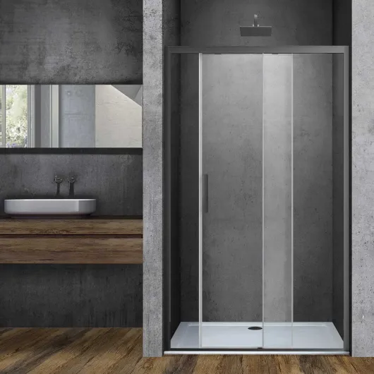 Душевая дверь Soft VDS-3SO110CLGM, 110, вороненая сталь, стекло прозрачное Vincea