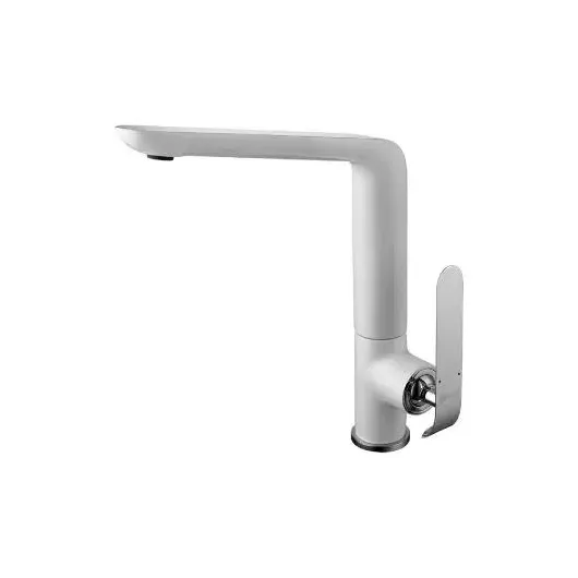 Смеситель для кухни с высоким поворотным изливом, хром/белый LM4905CW Lemark